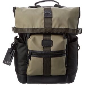 TUMI Men's Sage Green and Black Backpack